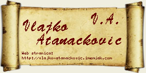 Vlajko Atanacković vizit kartica